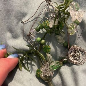 Air Plant Holder- Handbent wired art! One of a kind! Shine of the butterflies 🦋